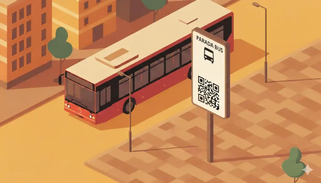 Ilustración isométrica 3D del transporte de Barcelona.